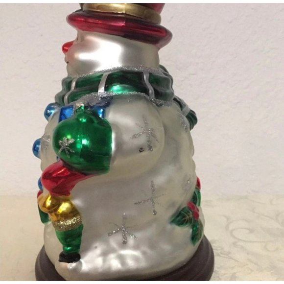 Blown Glass Snowman Figure Christmas Thomas Pacconi Classics - Picture 4 of 7